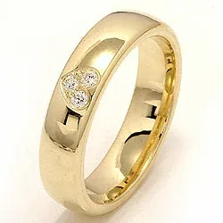 Giftering i 9 karat gull 0,075 ct