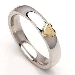 Giftering i sølv og 14 karat gull