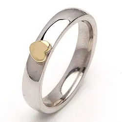 Giftering i sølv og 14 karat gull