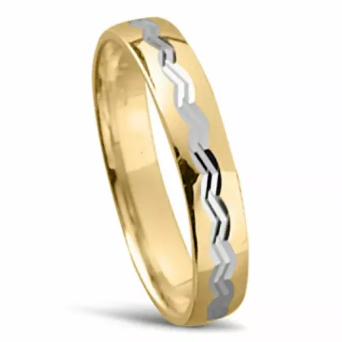 Tofarget giftering i 14 karat gull og hvitt gull