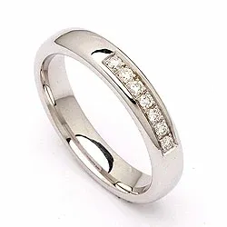 Giftering i 14 karat hvitt gull 0,116 ct