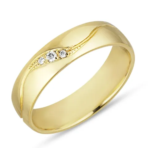 giftering i 9 karat gull 0,036 ct