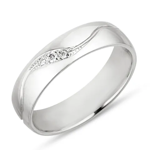 Giftering i sølv 0,036 ct