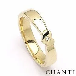 Blank hjerte giftering i 9 karat gull 0,015 ct ct