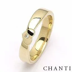Blank hjerte giftering i 9 karat gull 0,015 ct ct