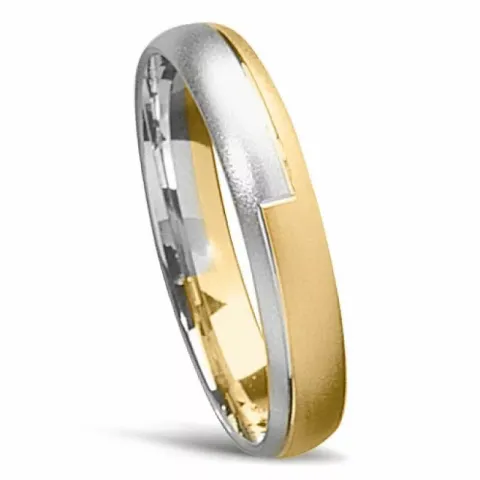 Tofarget Herrering i 14 karat gull og hvitt gull