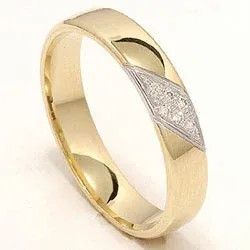 Tofarget briljant giftering i 14 karat gull og hvitt gull 0,048 ct