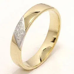 Tofarget briljant giftering i 14 karat gull og hvitt gull 0,048 ct