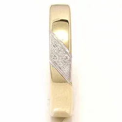 Tofarget briljant giftering i 14 karat gull og hvitt gull 0,048 ct