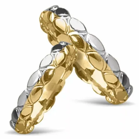 Spesiale gifteringer i 14 karat gull og hvitt gull - par