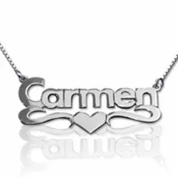 Navnehalskjede med anheng i sølv