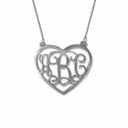 initial Navnehalskjede med anheng i sølv