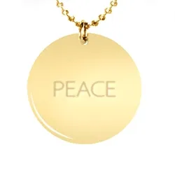 Rund Navnehalskjede med anheng i forgylt sølv