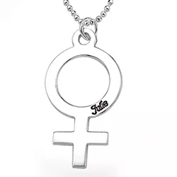 Kvinnesymbol Navnehalskjede med anheng i sølv