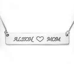 Navnehalskjede med anheng i sølv