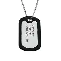 Dogtag navnehalskjede med anheng i aluminium