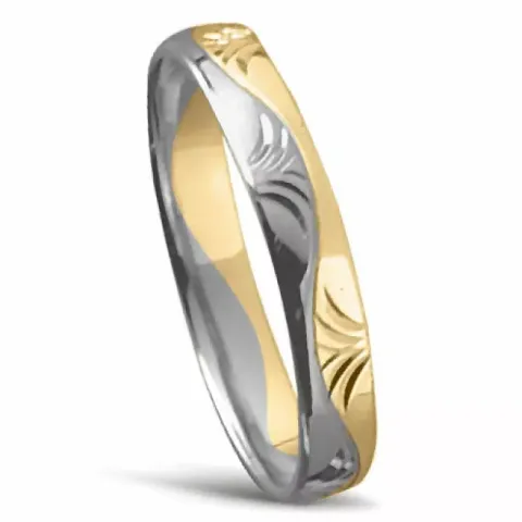 giftering i 14 karat gull og hvitt gull