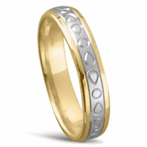 Tofarget giftering i 14 karat gull og hvitt gull