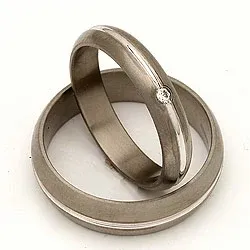 Gifteringer i 14 karat titanium og hvitt gull 0,030 ct