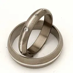 Gifteringer i 14 karat titanium og hvitt gull 0,030 ct