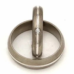 Gifteringer i 14 karat titanium og hvitt gull 0,030 ct