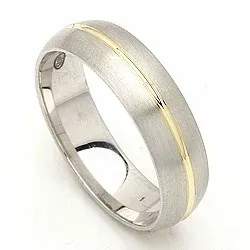 Giftering i sølv og 14 karat gull