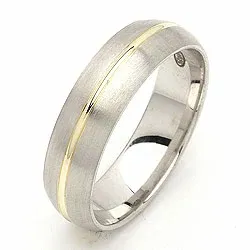 Giftering i sølv og 14 karat gull