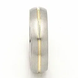 Giftering i sølv og 14 karat gull