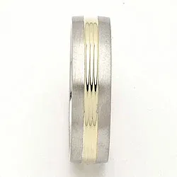 Giftering i sølv og 14 karat gull