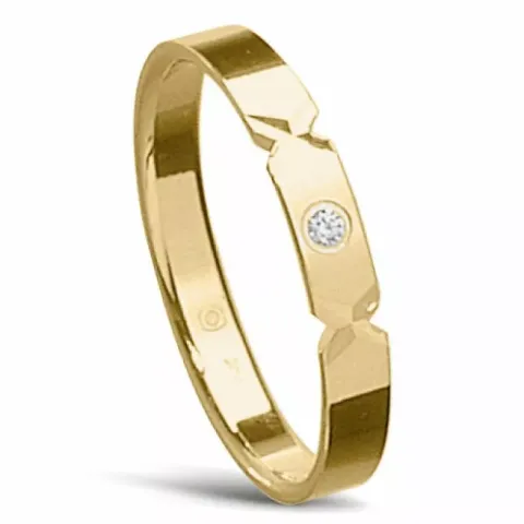 smal Damering i 14 karat gull 0,013 ct