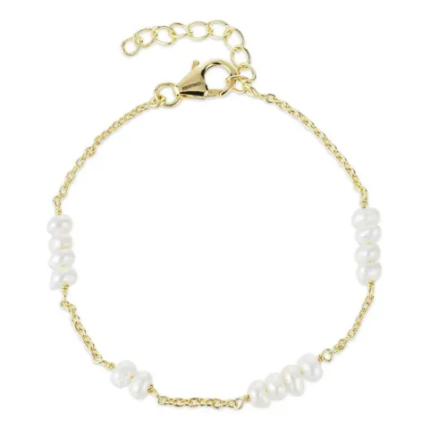 perle armbånd i forgylt sølv  x 4 mm