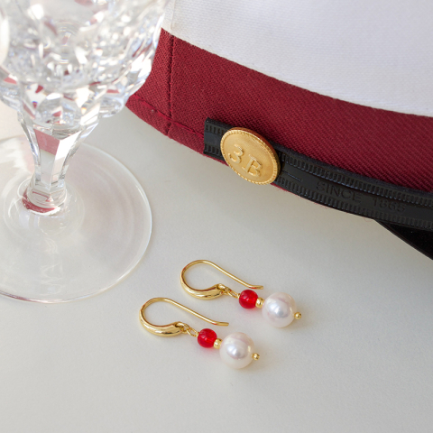 lange rosa krystall øredobber i forgylt sølv - Loom Stones