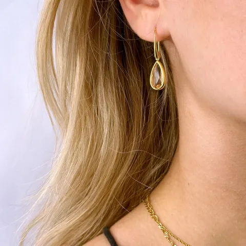 kolleksjonsprøve dråpe rosa morganit øredobber med feil i forgylt sølv