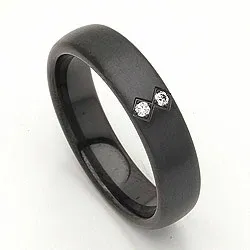 Giftering i svart stål 0,026 ct