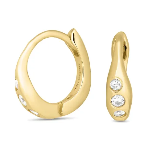 10 mm zirkon creol i forgylt sølv