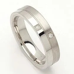 Giftering i sølv 0,028 ct