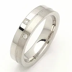 Giftering i sølv 0,028 ct