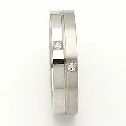 Giftering i sølv 0,028 ct