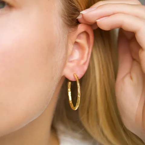 30 mm creol i forgylt sølv