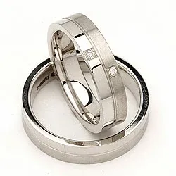 Gifteringer i sølv 0,028 ct