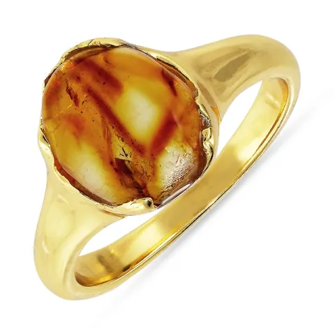 rav ring i forgylt sølv