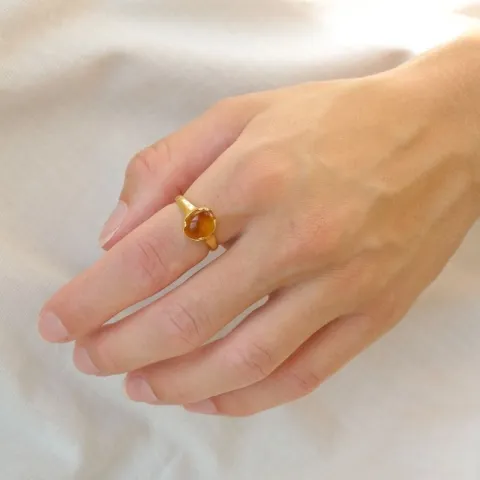 rav ring i forgylt sølv