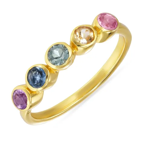 multifarget ring i forgylt sølv