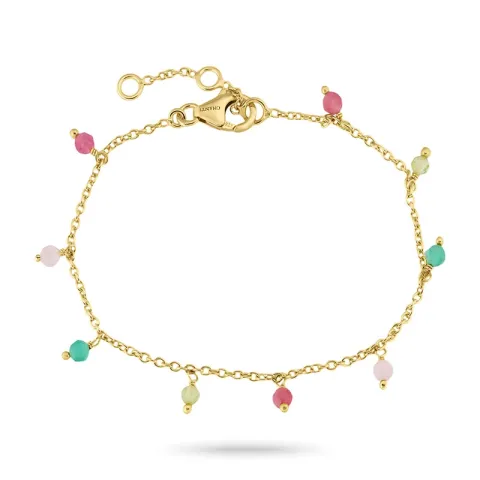 grønn armbånd i forgylt sølv 16 + 3 cm x 3,3 mm