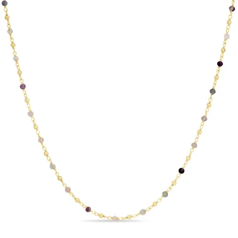 multifarget halskjede i forgylt sølv 38 + 5 cm x 2,8 mm  - Loom Stones