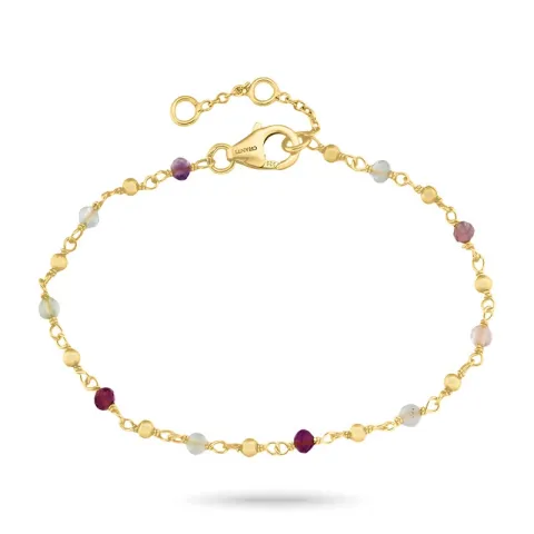 multifarget armbånd i forgylt sølv - Loom Stones