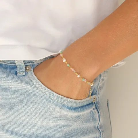 multifarget armbånd i forgylt sølv 16 + 3 cm x 4,4 mm