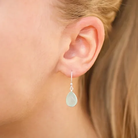 dråpe onyks øredobber i sølv - Loom Stones