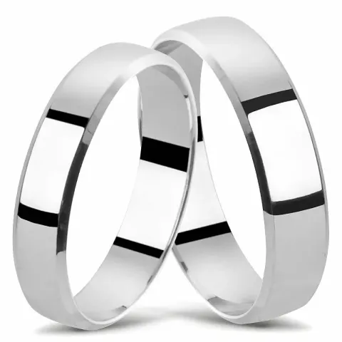 gifteringer i 14 karat hvitt gull - par