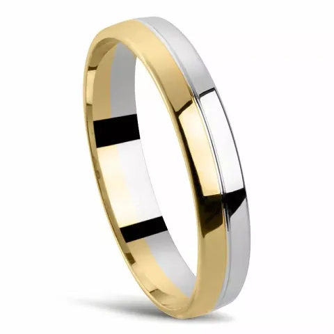 Tofarget glatt  giftering i 14 karat gull og hvitt gull